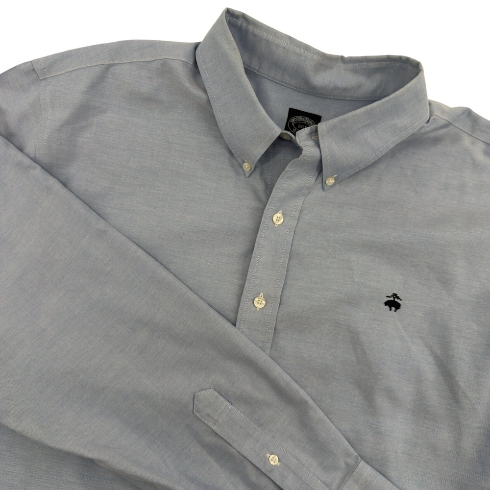 Brooks Brothers Mens 2XLT Light Blue Non-Iron Supima Cotton Oxford Shirt